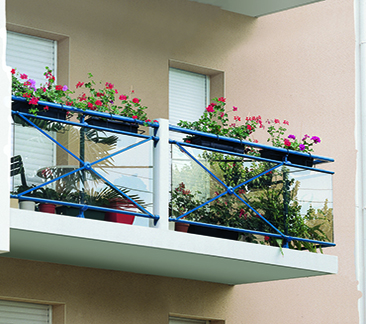 Clôture d'escalier de balustrade de balcon, protection contre la pluie et  le soleil de fenêtre, protection d'intimité, protection de chute, auvent  droit du bord 420D