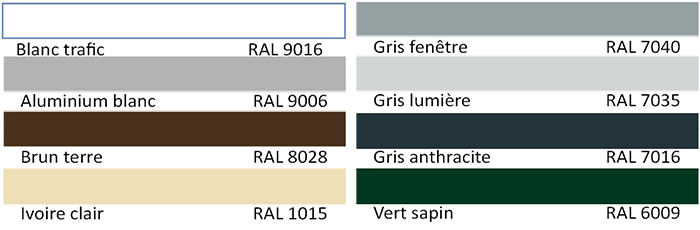 les couleurs des portes basculantes