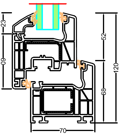 coupe fenetre confort ouvrant 60 mm