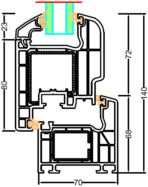 PORTE FENETRE PVC PRESTIGE DORMANT 4 COTES